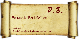 Pottok Balázs névjegykártya